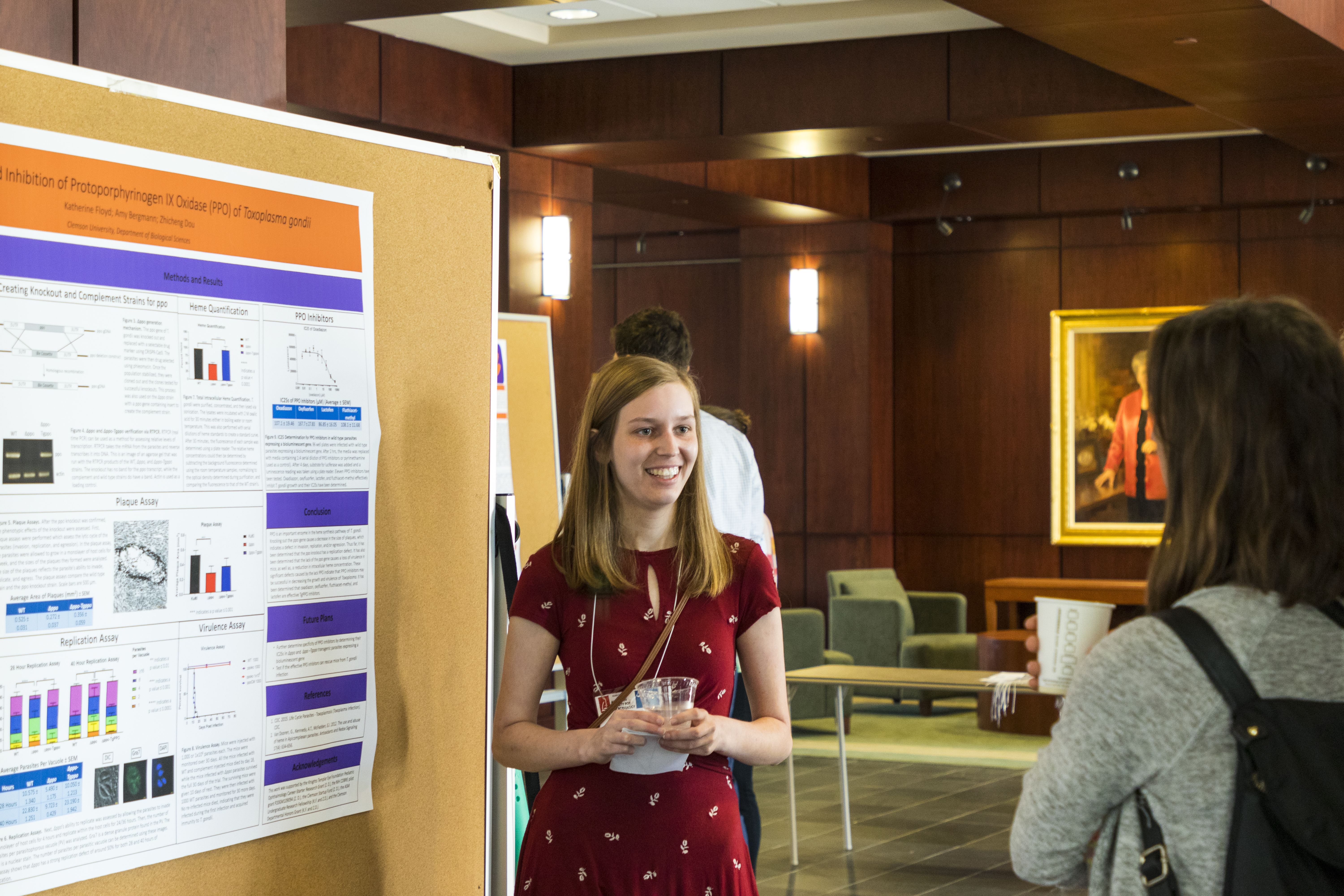 Lab member presenting a poster at the ASM South Carolina Branch meeting