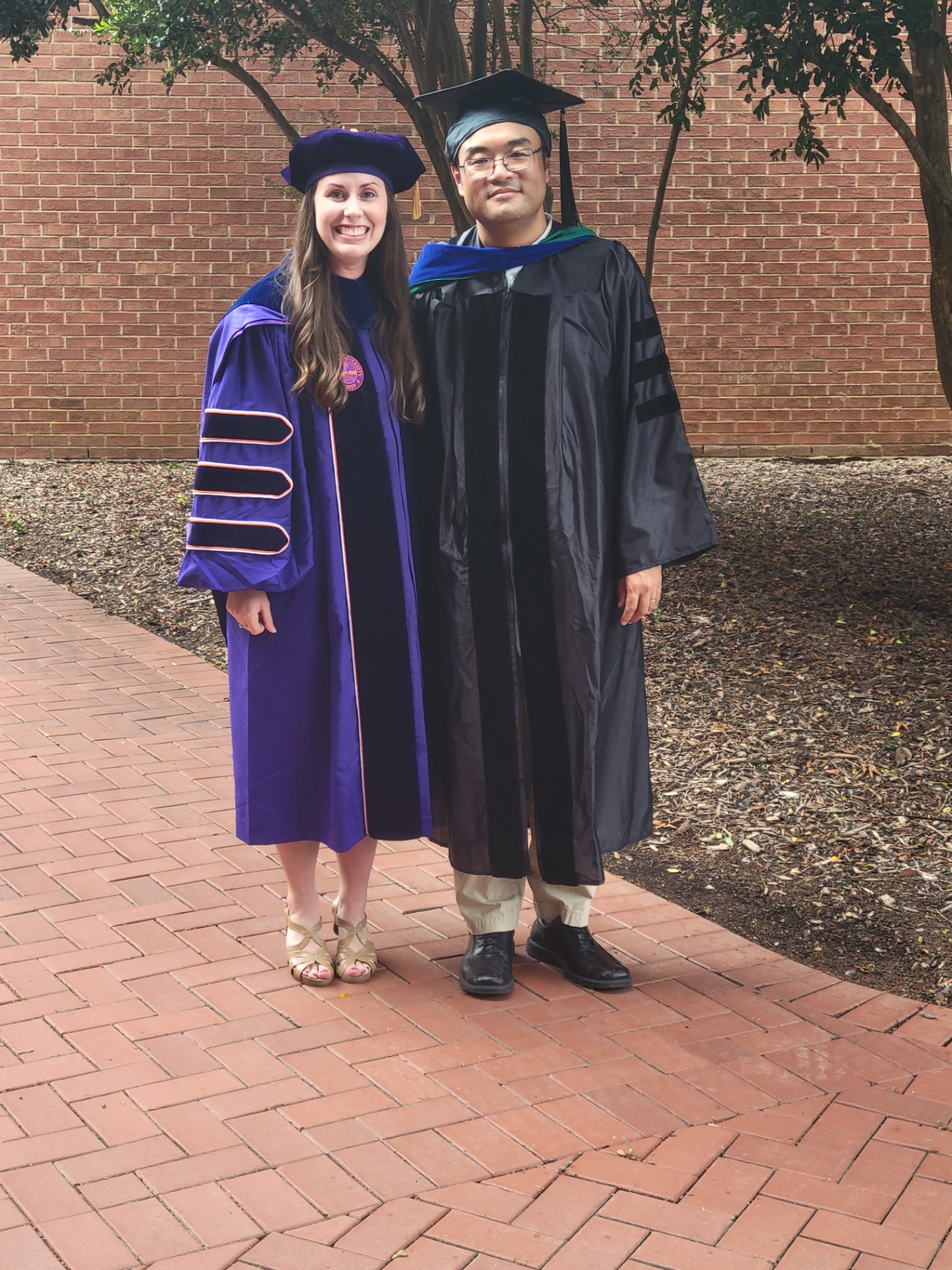 Brock Thornton celebrating her Ph.D. graduation