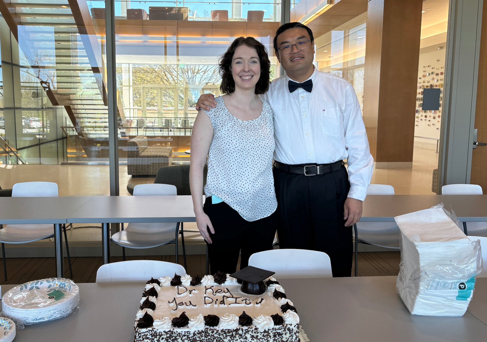 Melanie Key celebrating her Ph.D. graduation